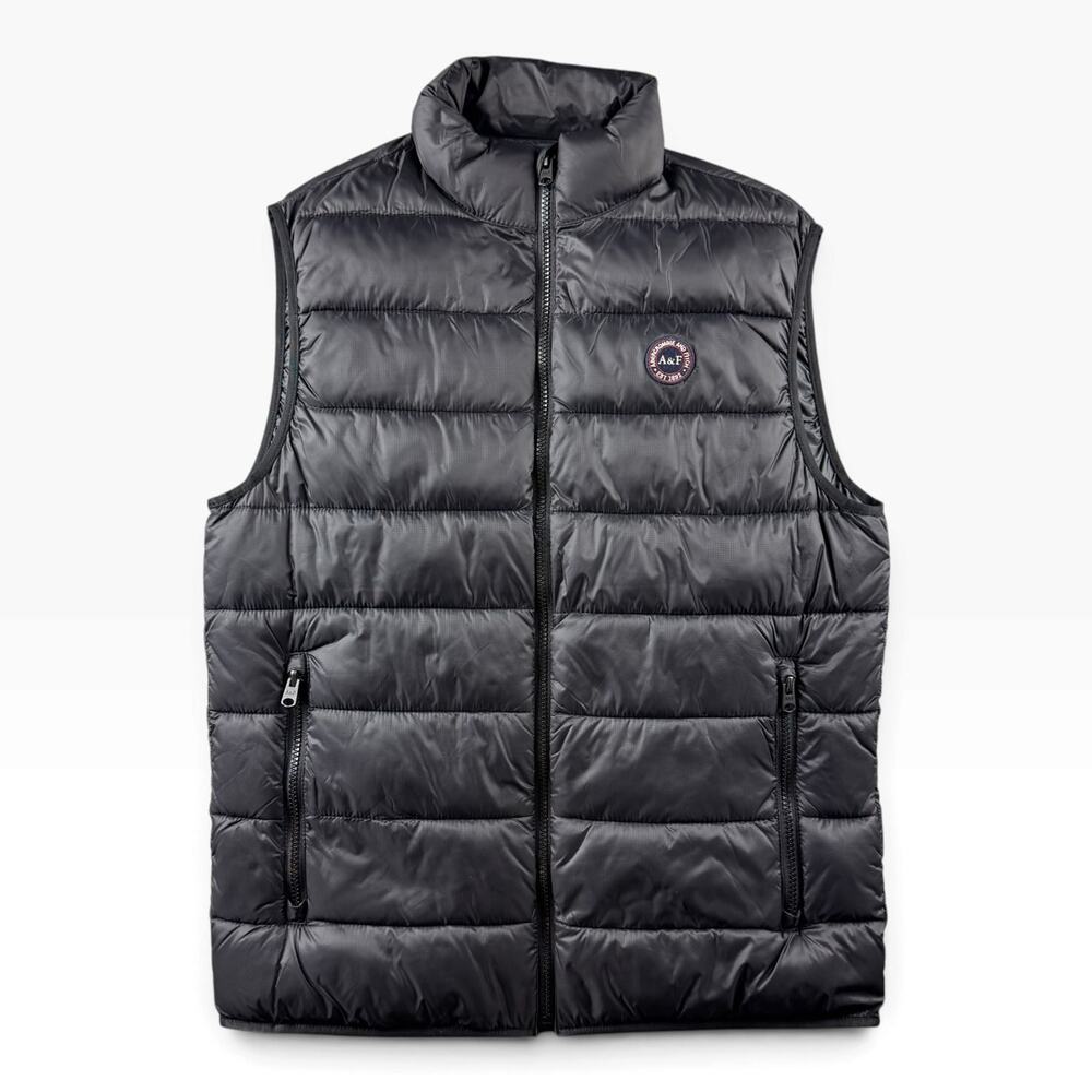 Abercrombie & Fitch Mens M PrimaLoft Puffer Vest Black Packable Lightweight